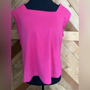 2 a T Boutique Hot Pink Square Neck Sleeveless Top